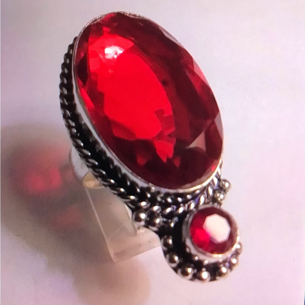 Garnet 925 Sterling Silver Ring - Picture 3 of 3
